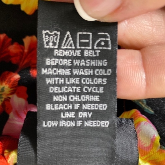 Torrid Strapless Dress Floral Black with Belt Size 2X - Picture 6 of 8